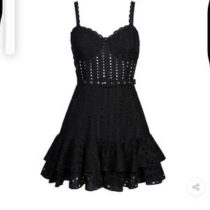 Charro Ruiz Black Eyelet Dress
